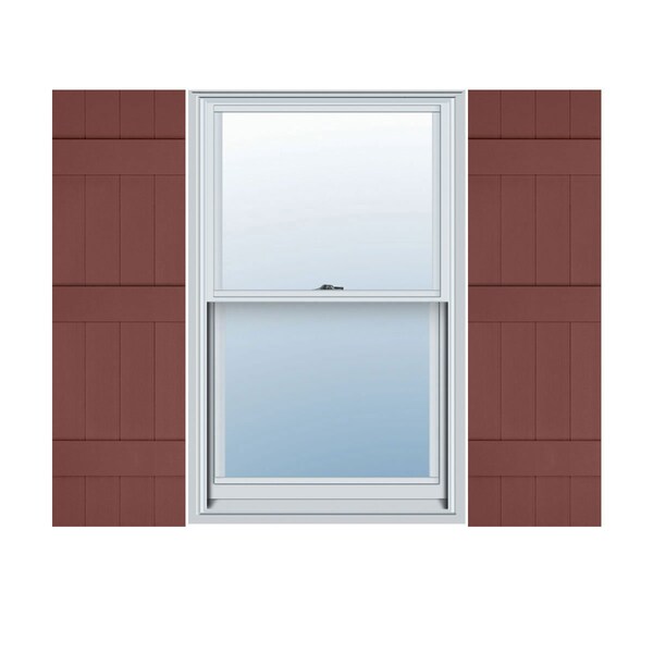 Ekena Millwork Lifetime Vinyl, TailorMade 4 Board Joined (3 Batten), Board-n-Batten, Shutter Loks, LJ4C14X06900RD, PR LJ4C14X06900RD - main